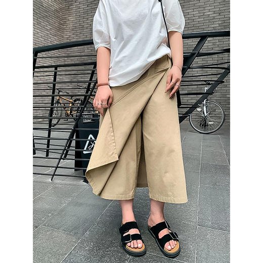 【夏季必备，新增色系】【显高显瘦，完美遮肉】山本工装裤裙女夏季薄款宽松垂感速干九分休闲运动冰丝阔腿裙裤子 商品图7