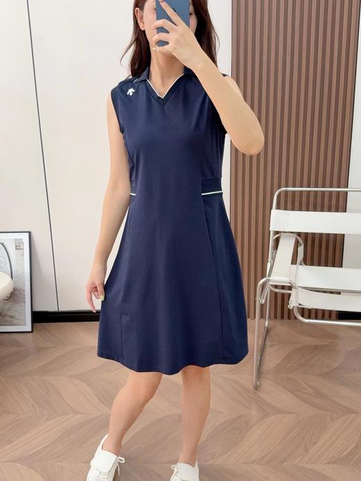 F040910春夏季新款柔软亲肤垂坠感强抗皱耐磨高尔夫女无袖收腰V领连衣裙 商品图13