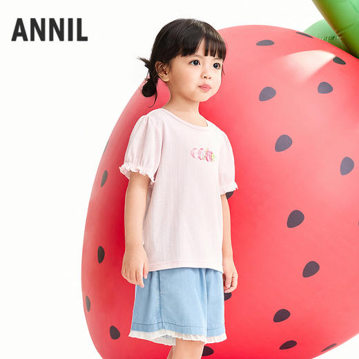 【实体店同款】女童圆领短袖上衣夏季新款安奈儿童装XG621205 商品图1