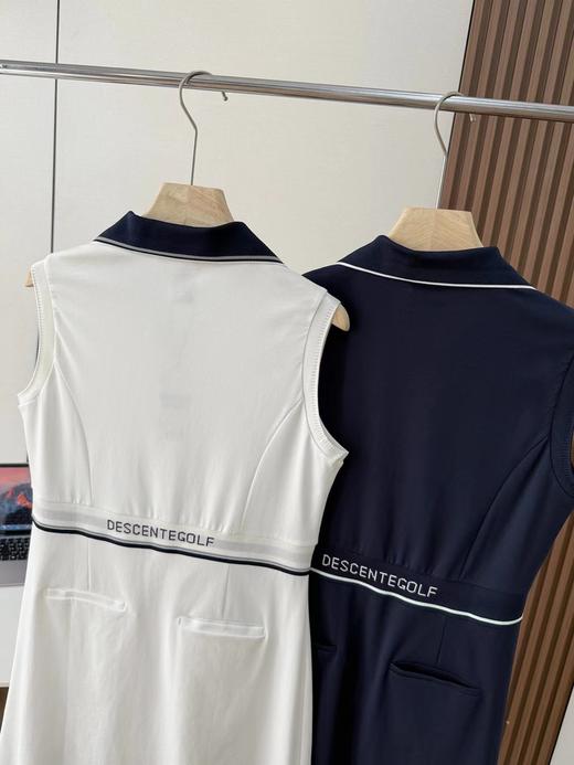 F040910春夏季新款柔软亲肤垂坠感强抗皱耐磨高尔夫女无袖收腰V领连衣裙 商品图3