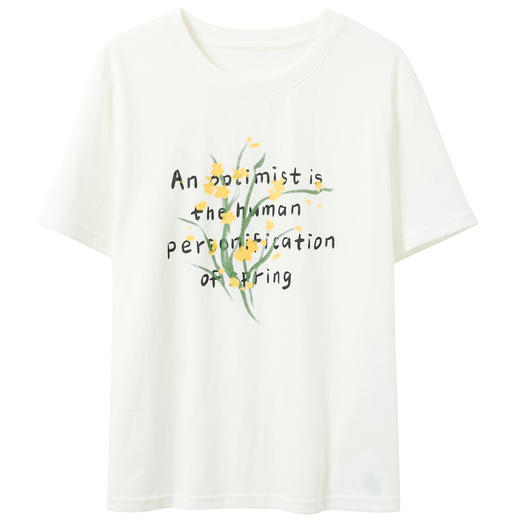 三彩2026夏季新款字母花卉印花T恤短袖上衣宽松套头衫M 商品图4