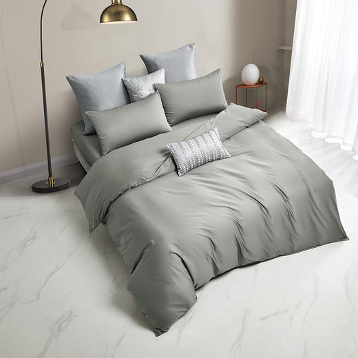 罗莱 简粹60S全棉贡缎四件套（深灰色） 商品图1