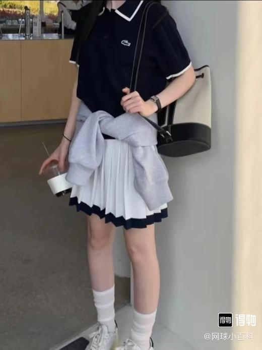 复古女款学院风针织Polo衫 商品图1