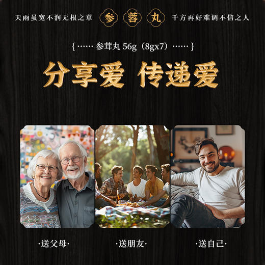 【2盒立减100】参蓉丸 内蒙古阿拉善肉苁蓉 牡蛎 鹿鞭 黄精 人参 纯植物成分 古法制丸 56g/盒 商品图5