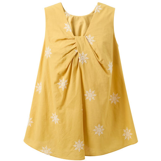 三彩2026夏季新款绣花小衫无袖V领扭结上衣套头M 商品图4