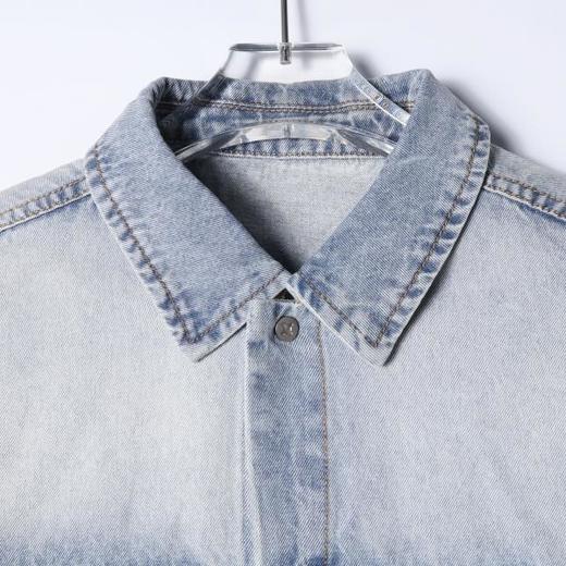 SDSA男装2026新款高贵轻奢工装风磨白印花牛仔短袖衬衫百搭时尚 商品图2