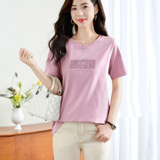 芳妮诗短袖女t恤夏季2026新款大码显瘦宽松女装妈妈洋气上衣夏装 商品图1