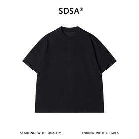 SDSA男装2026新款高贵轻奢百搭款拼接小众设计圆领短袖T恤宽松潮