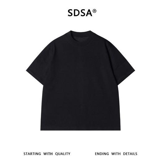 SDSA男装2026新款高贵轻奢百搭款拼接小众设计圆领短袖T恤宽松潮 商品图0