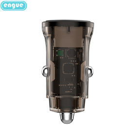 【自营】恩谷 乐驰 EG-CM06 透明外壳15W +2USB输出 车载充电器点烟器快充数显炫酷