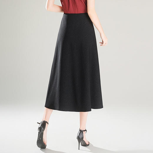 「自」全新升级【铂金会员146/天猫199/差价53】(21411)洛诗琳时尚简约亮丝半身裙女2026夏季新款版高腰通勤A字裙 商品图3