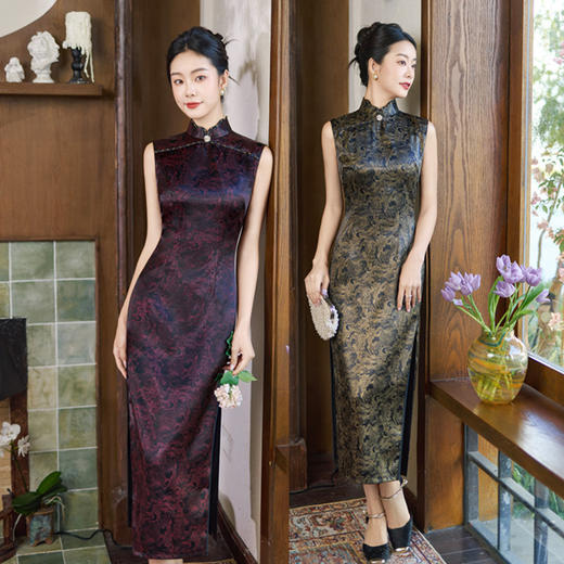 港风无袖改良新中式旗袍，时尚改良民国女士高级感旗袍GX-23159 商品图0