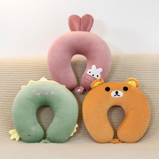 【超柔面料舒适亲肤、牢固缝制耐用可靠】U型枕办公护颈椎枕旅行脖枕印刷logo便携开车午睡靠枕.TA 商品图0