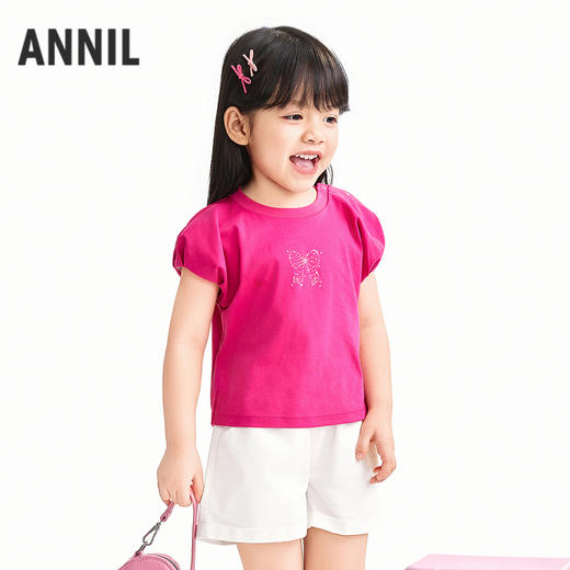 【实体店同款】女童圆领短袖上衣夏季新款安奈儿童装XG621191 商品图1