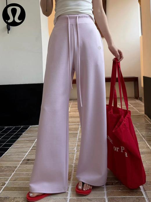 F040934春夏季新款高弹软糯亲肤透气高腰抽绳腰头直筒阔腿长裤卫裤 商品图8