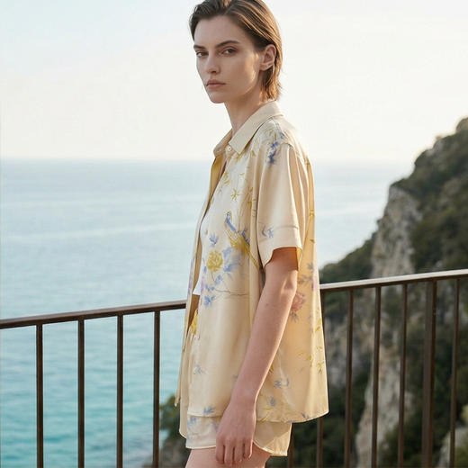 南法SJD/soie jardin3#东方幻境提花晕染短袖短裤重磅桑蚕丝提花外穿短套装S342 商品图7