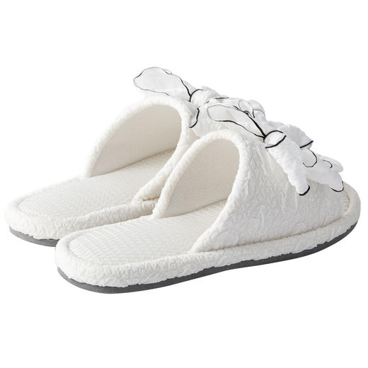 NITORI宜得利家居拖鞋 蝴蝶结厚底麻底 WH M（图错） 商品图3