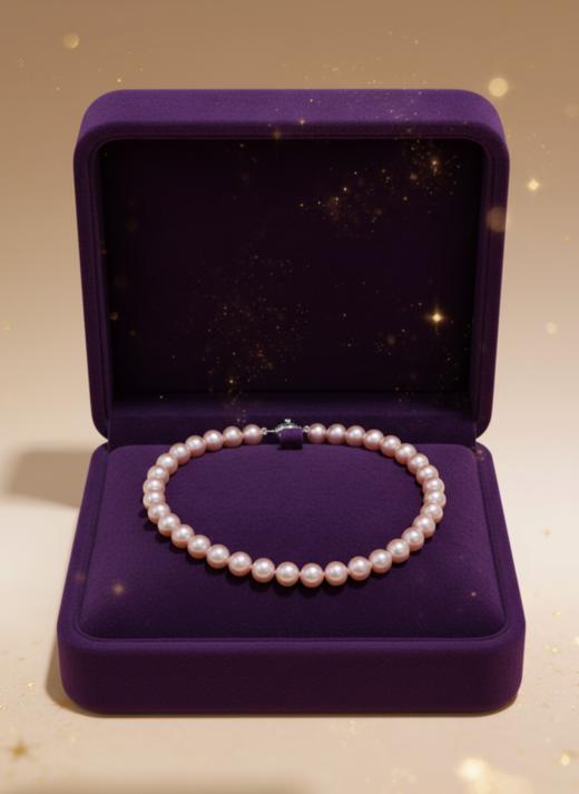 香芋紫极光 7-8mm正圆无瑕淡水珍珠项链 温柔高级 礼物首选 [发：6] 商品图6