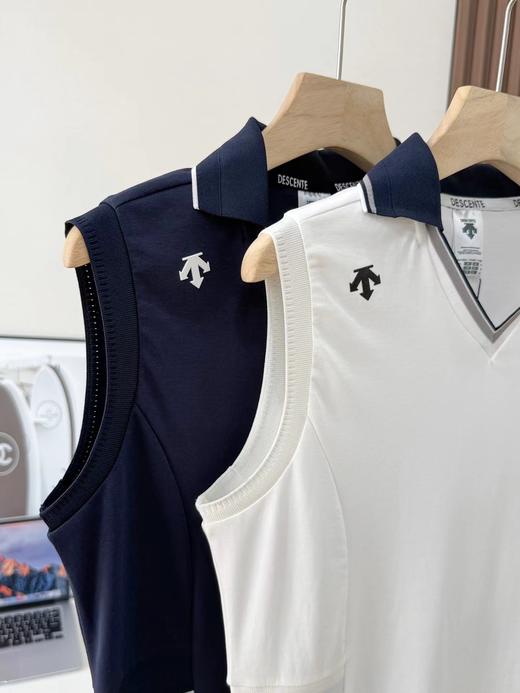 F040910春夏季新款柔软亲肤垂坠感强抗皱耐磨高尔夫女无袖收腰V领连衣裙 商品图9