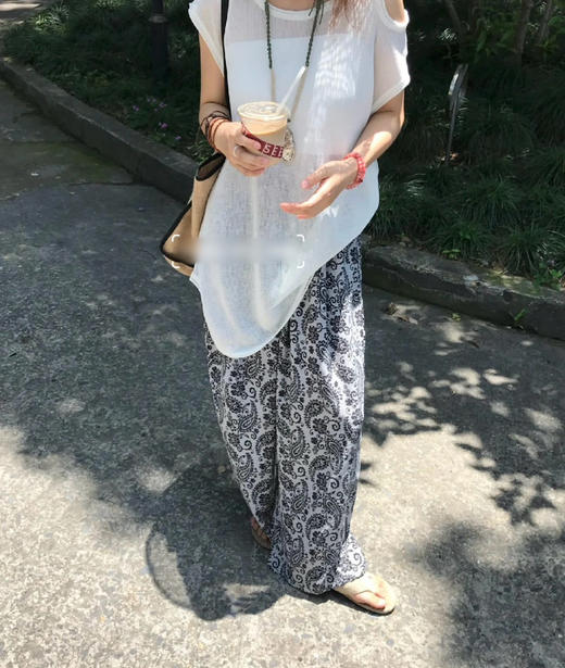 ICEDU*ST复古民族风印花阔腿裤 商品图4
