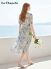 天猫同步【花屿晴风】拉夏贝尔/La Chapelle复古V领收腰印花连衣裙温柔风夏季新款海边度假a字裙 商品缩略图3