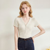 西遇简约气质v领2026夏新款系扣针织衫减龄内搭洋气v领上衣女T恤H0060247 商品缩略图2