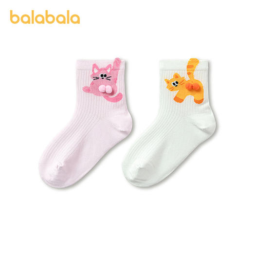 【商场同款】巴拉巴拉儿童袜子夏季新款网眼透气女童短袜萌两双装 商品图4