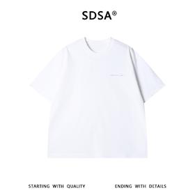 SDSA男装2026新款高贵轻奢基础课极简印花小标圆领短袖T恤百搭潮