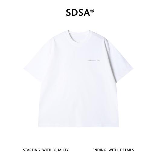 SDSA男装2026新款高贵轻奢基础课极简印花小标圆领短袖T恤百搭潮 商品图0