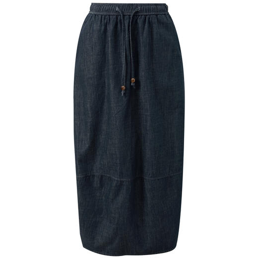 【100棉】三彩2026夏季新款高腰半身裙牛仔裙长裙开叉直筒裙M 商品图4