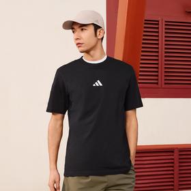 Adidas阿迪达斯ESSENTIALS SINGLE JERSEY T-SHIRT 纯棉运动休闲短袖T恤JE9024