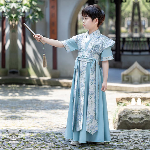 【团购】【苏城纪】清仓特价款汉服男童-花无缺短袖 商品图8