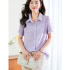 天丝女士短袖衬衫夏季薄款2025新款休闲大码宽松遮肉雪纺衬衣减龄 商品缩略图1