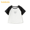 【商场同款】巴拉巴拉儿童短袖t恤女童2026新款夏撞色插肩绣上衣 商品缩略图1