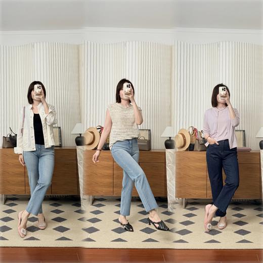 【贝拉推荐】冷晶醋酸牛仔裤 九分直筒法棍牛仔裤 前进ADVANCE冷晶醋酸四面弹FREE CROSS九分直筒春夏牛仔神裤 轻！薄！软！弹！ 商品图0