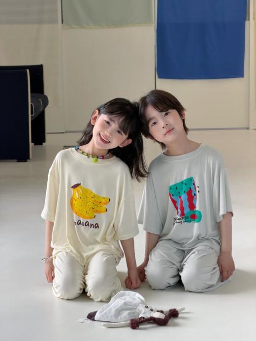 【喜林贝尔】冰淇淋色系天丝莫代尔家居服儿童套装 80-170码 居家/外出两穿??A类婴幼儿品质标准 商品图3