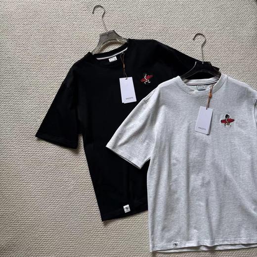 F040923夏季新款男士日常百搭圆领刺绣宽松休闲时尚上衣短袖T恤 商品图2