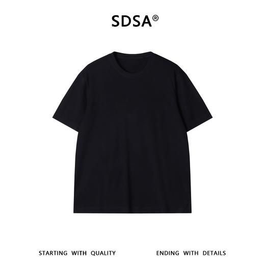 SDSA男装2026新款高贵轻奢基础款舒适纯色小标圆领短袖T恤休闲潮 商品图0