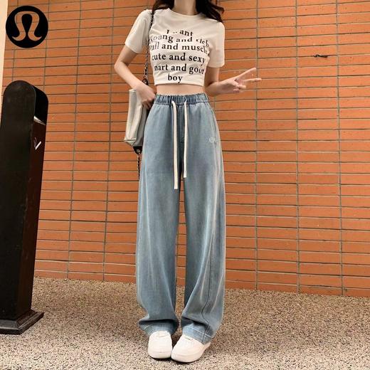 F040933春夏季新款宽松软糯丝滑透气凉感百搭天丝牛仔直筒阔腿裤 商品图14