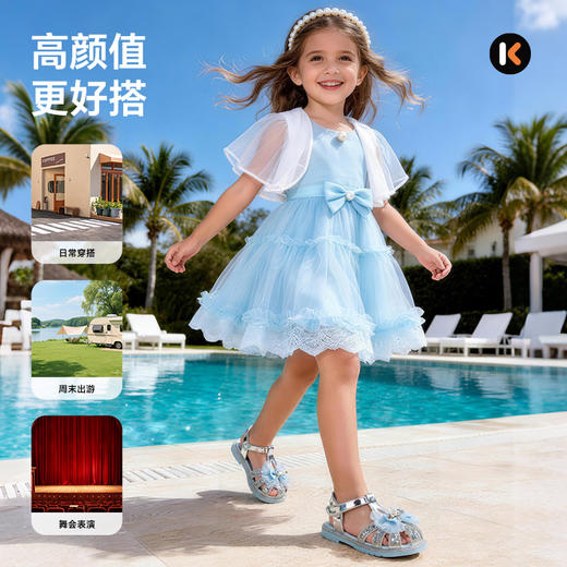 卡特兔童鞋女童闪闪公主鞋2026年夏季新品宝宝水晶鞋防滑女童凉鞋 商品图4