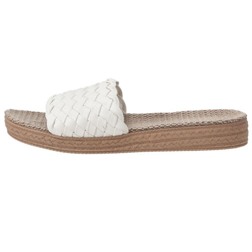 室内居家女士春季夏季拖鞋仿皮编织厚麻底拖鞋 商品图3