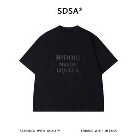 SDSA男装2026新款高贵轻奢小众简约短袖T恤撞色印花字母圆领百搭