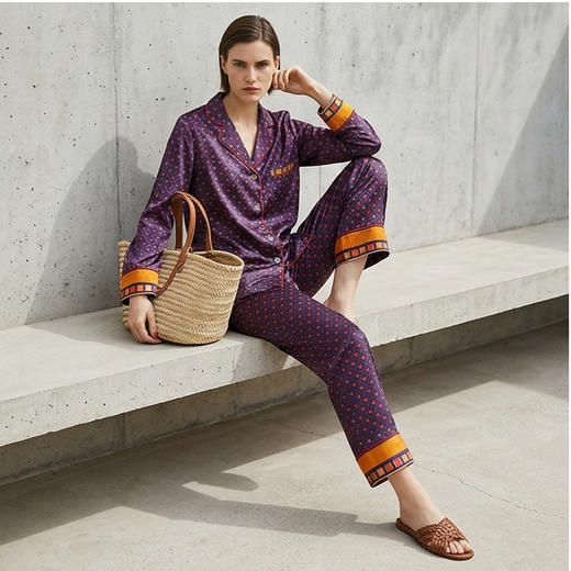 南法SJD/soie jardin3#LOVER爱心热卖款桑蚕丝睡衣桑蚕丝两件套家居服S392TC92 商品图7
