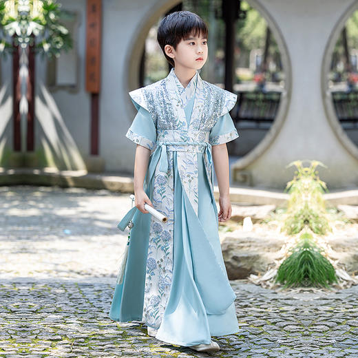 【团购】【苏城纪】清仓特价款汉服男童-花无缺短袖 商品图5