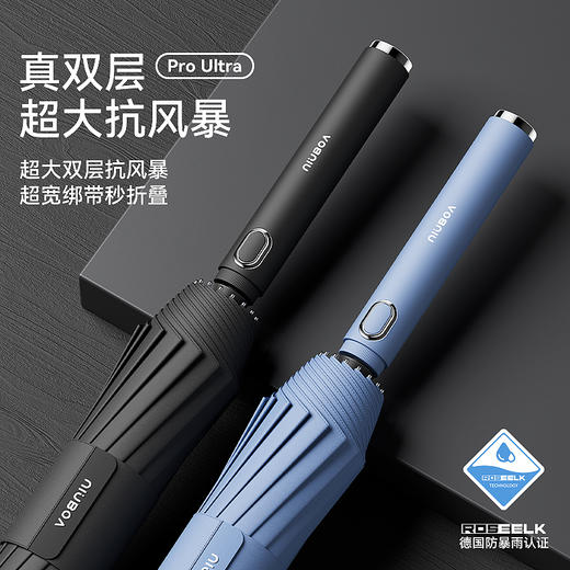 ZUODU左都 双层长柄伞 16骨 风吹不翻 加大加厚 三人伞 商品图0