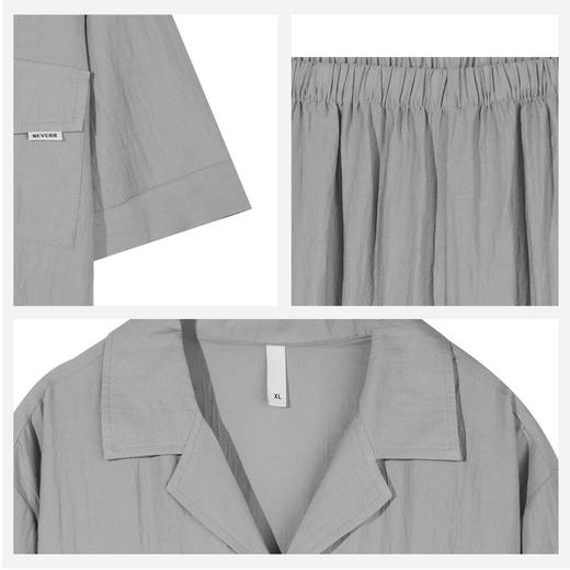 【99元超值新品】【秀黛】男翻领短袖套装清爽挺括轻薄透气男士睡衣家居服W2550032T【门店同款】 商品图4