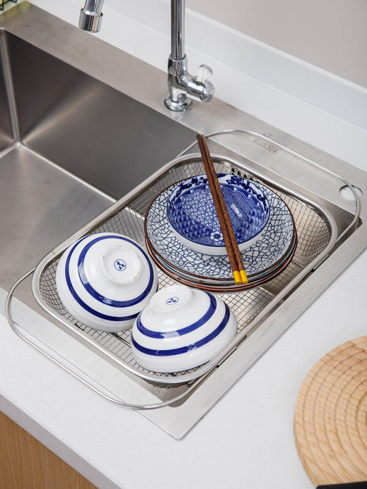米马杂货场 不锈钢伸缩沥水篮 商品图4