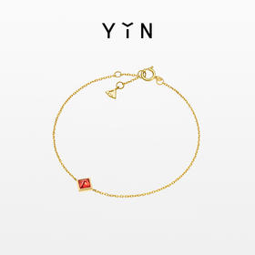 「垠」红色包镶石榴石手链