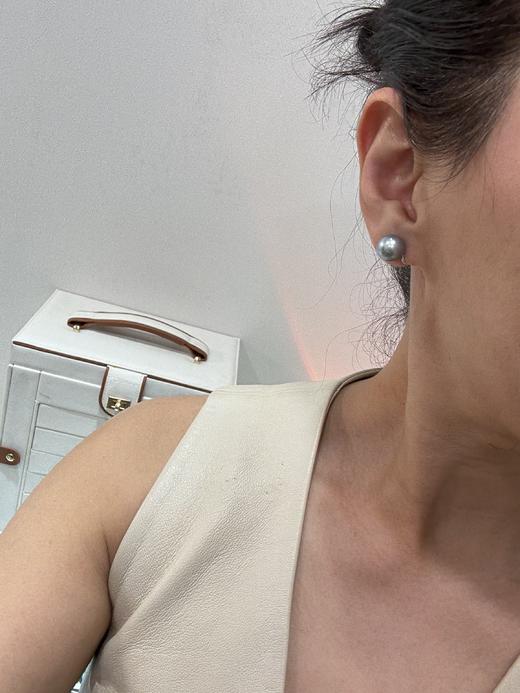 【日本溯源之旅】classic18k金大溪地天空蓝珍珠耳夹10-11mm（展会产品拍下后不支持7天无理由退换货） 商品图1