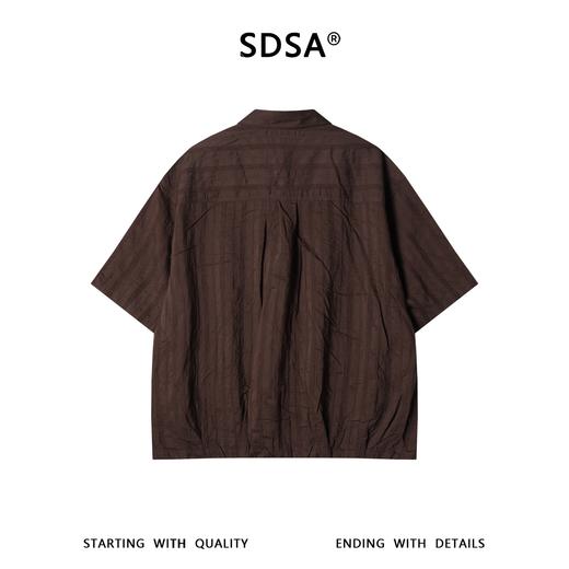SDSA男装2026新款高贵轻奢老钱风复古竖纹短袖衬衫百搭简约上衣 商品图1
